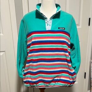 Lands' End Multicolor Striped Fleece Top